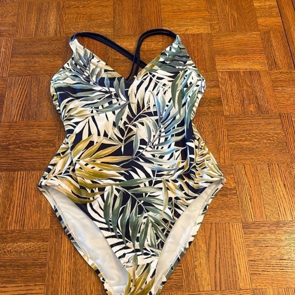 Hurley tropical print one piece swim size small